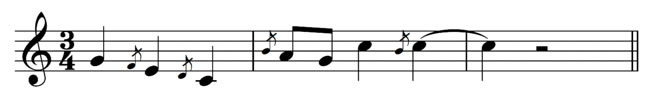 notas de adorno: Mordente simple